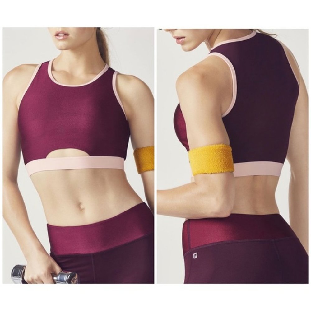 Fabletics Luana Midi Sports Bra Cranberry NWT!